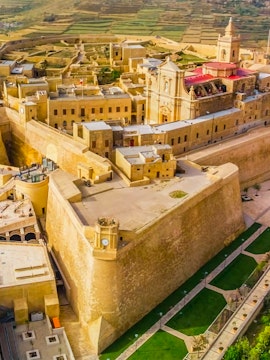 Citadel in Victoria, Gozo, with historic architecture and surrounding landscape.