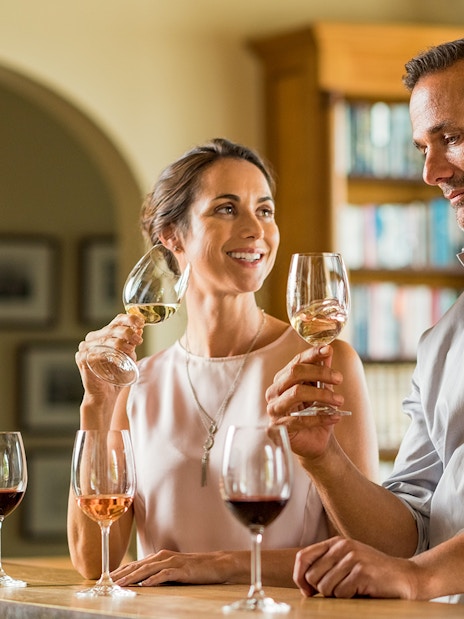 Friends enjoying wine tasting at Cotes de Provence, Cezanne Countryside.