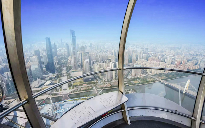 View of Guangzhou skyline from Canton Tower Bubble Tram.