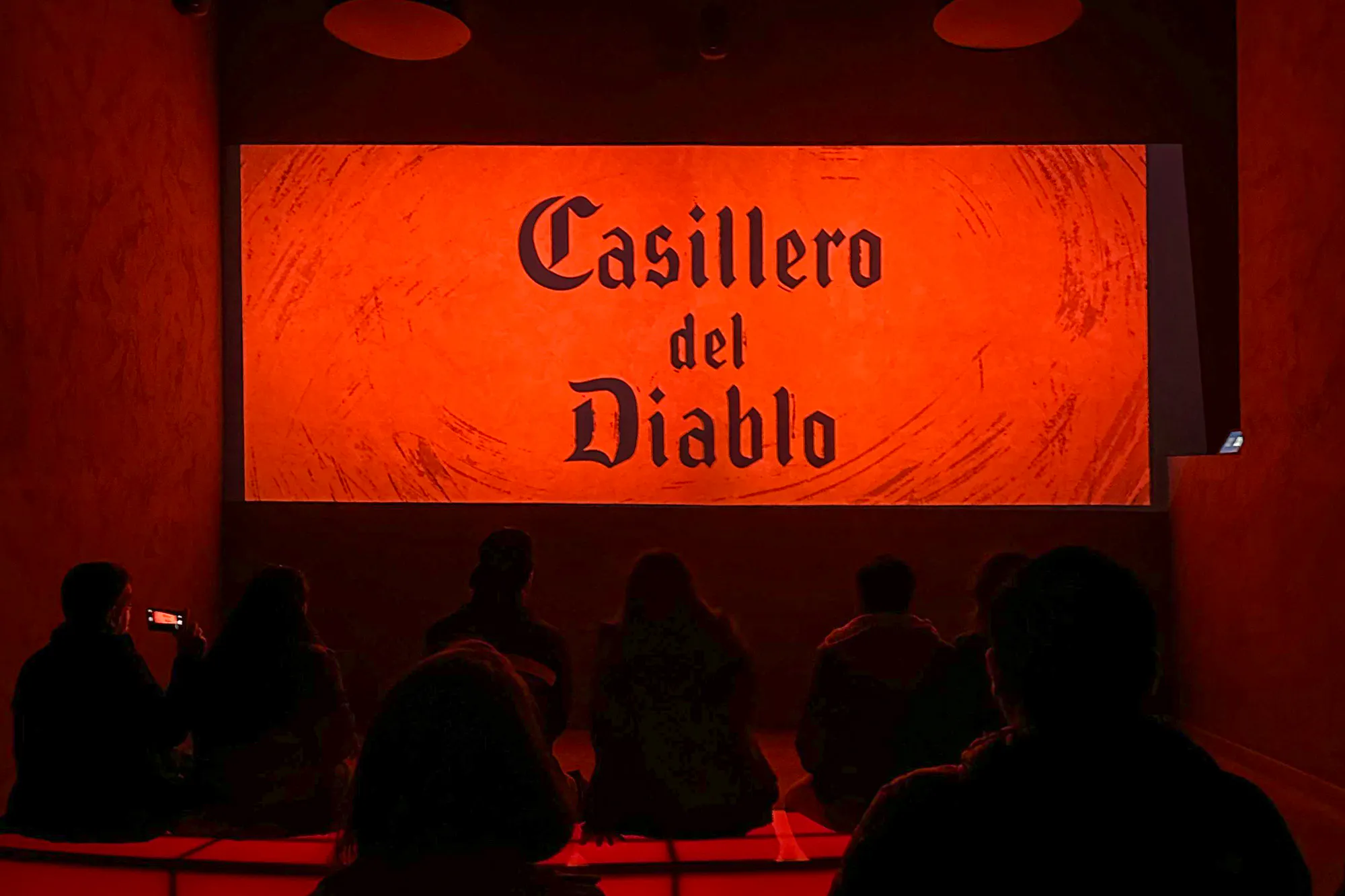 Visitors watching Casillero del Diablo presentation at Concha y Toro Winery, Santiago.