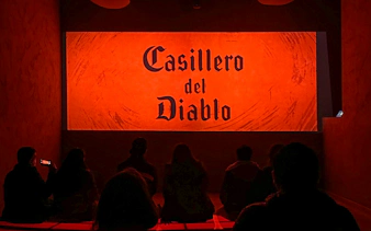 Visitors watching Casillero del Diablo presentation at Concha y Toro Winery, Santiago.