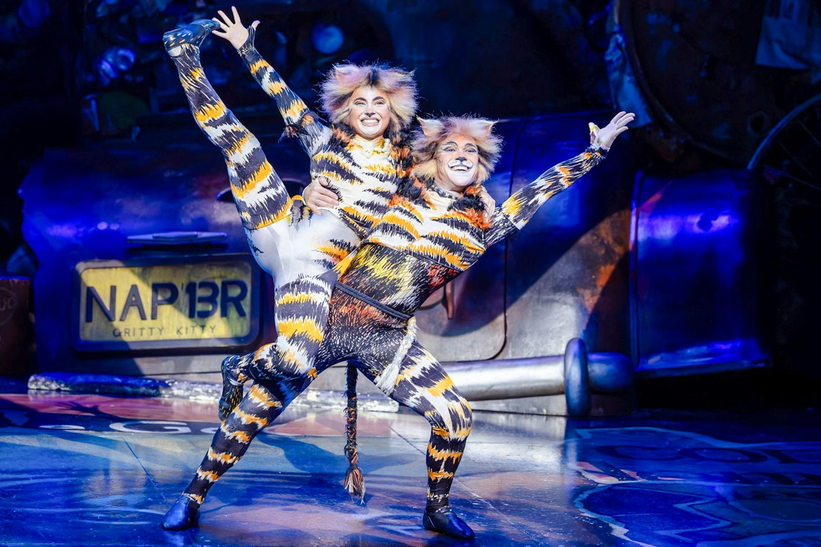 Performers in cat costumes dancing at Cats Show, Perth.