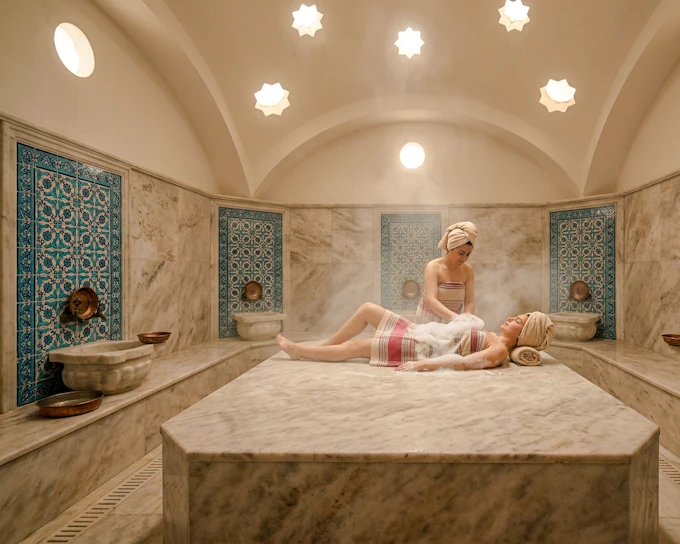 Pamukkale Turkish Bath and Full-Body Massage with Thermal Pool Access and Private Hotel Transfers