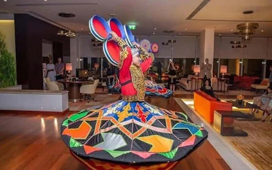 Tanoura dancer performing on Cairo Nile dinner cruise.