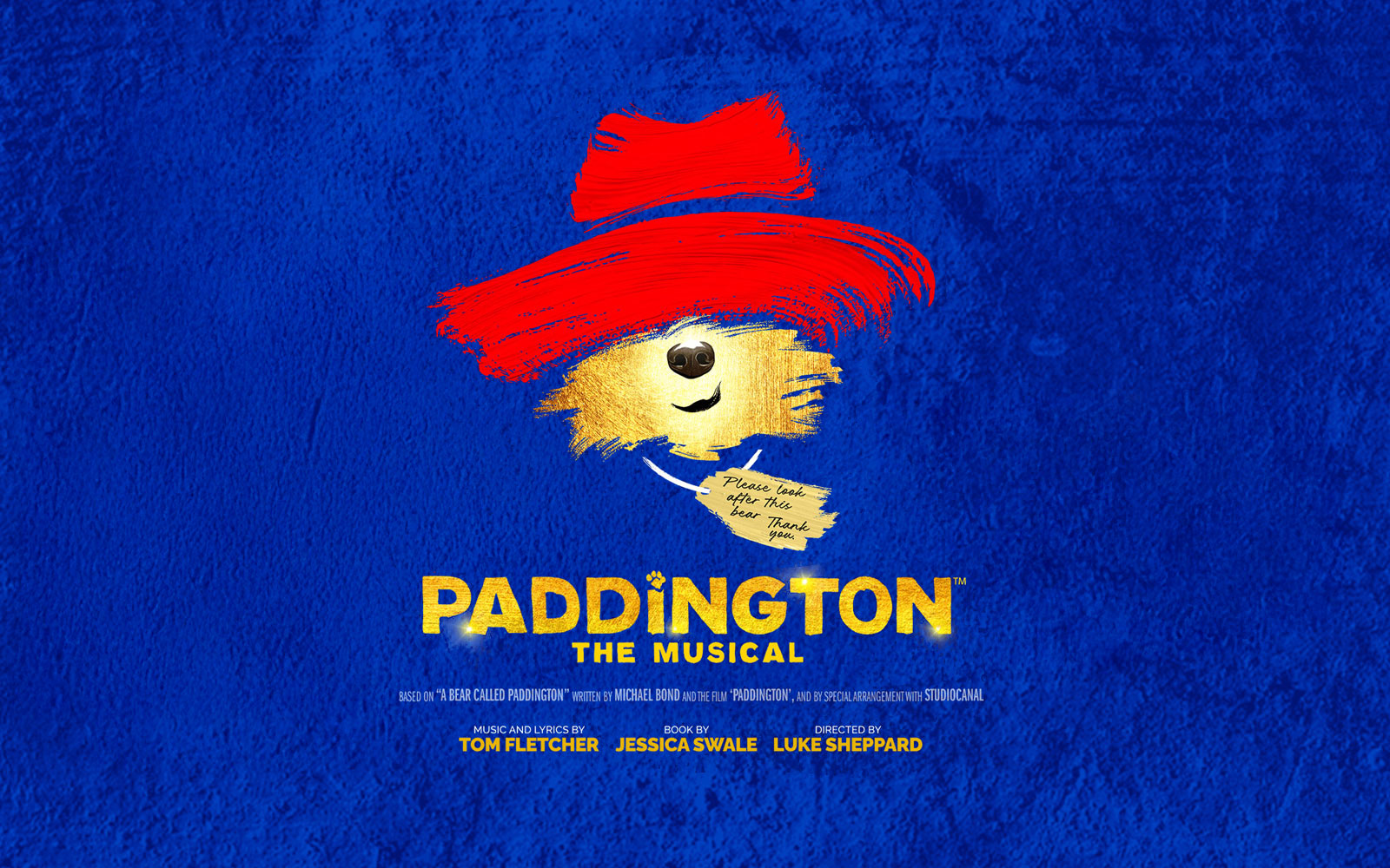 Paddington The Musical poster with bear silhouette and red hat