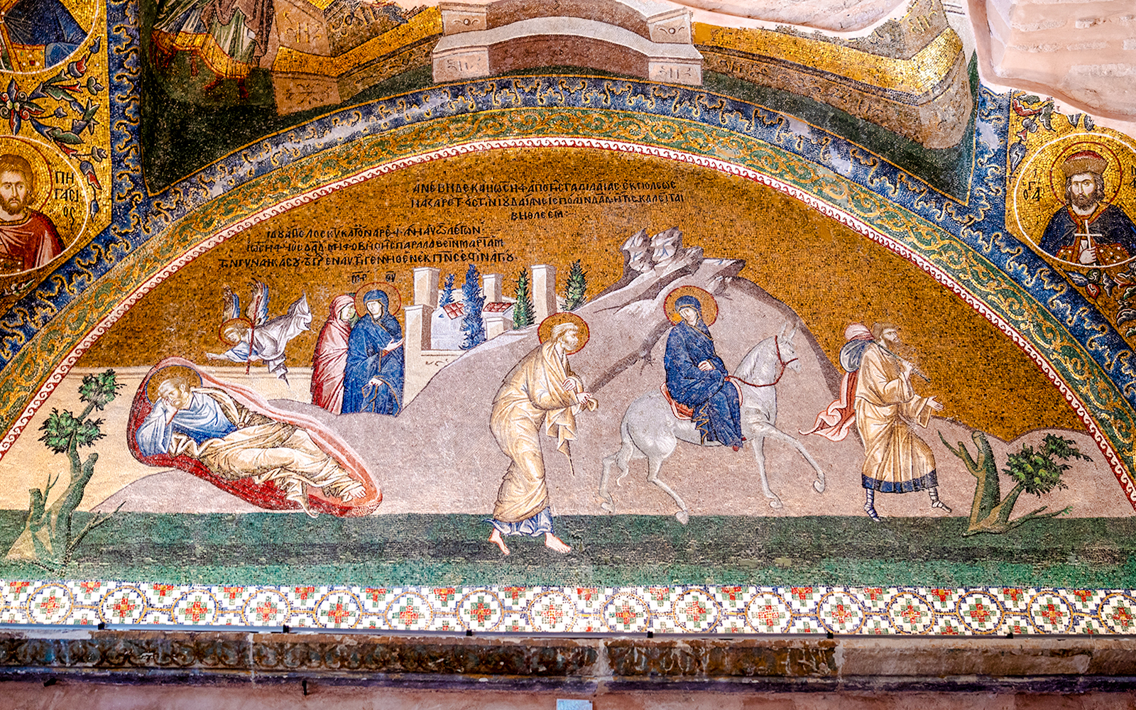 Frescoes depicting biblical scenes inside Kariye Mosque, Istanbul.
