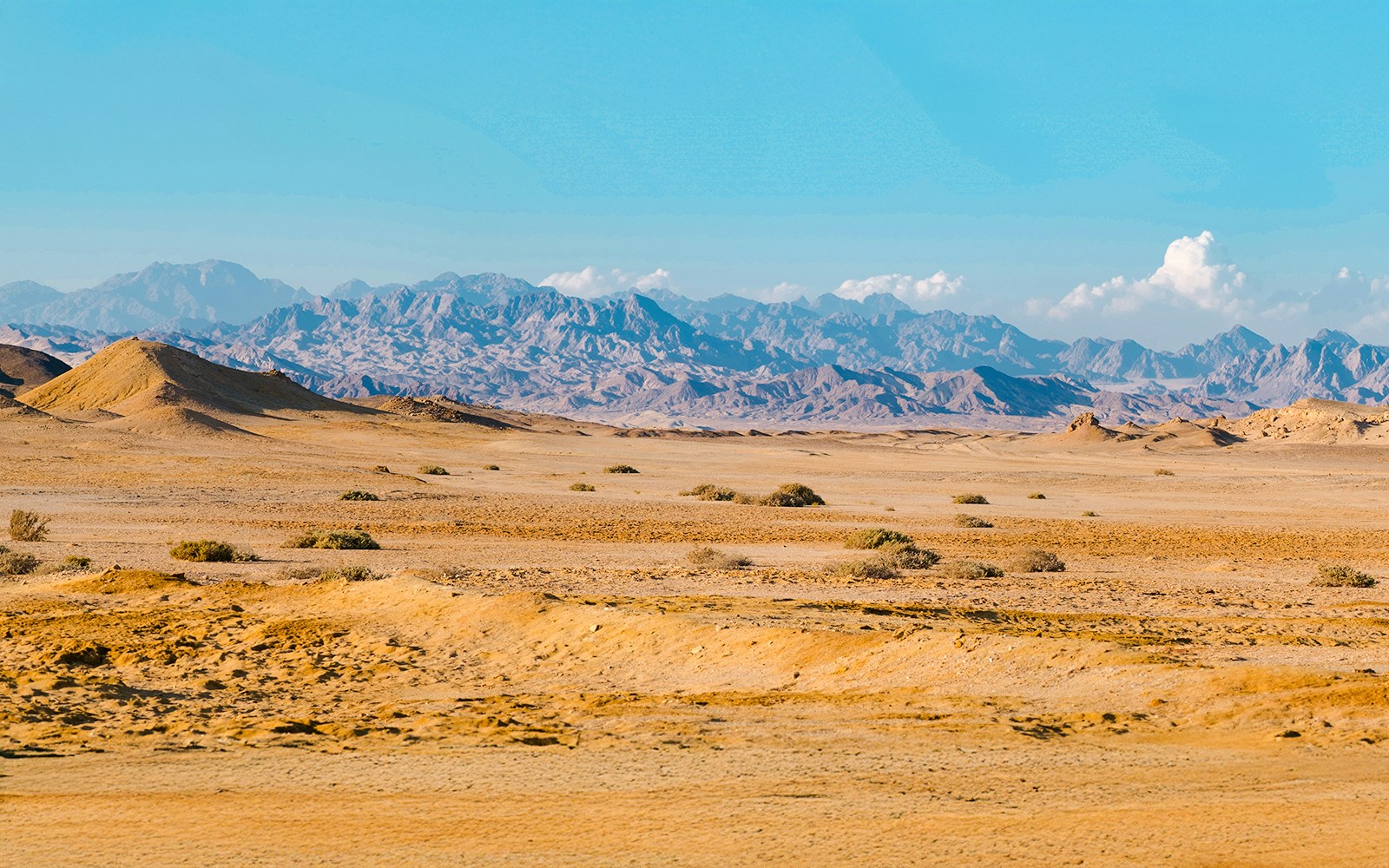 Desert landscape with mountains in Ras Mohamed, South Sinai, Egypt.