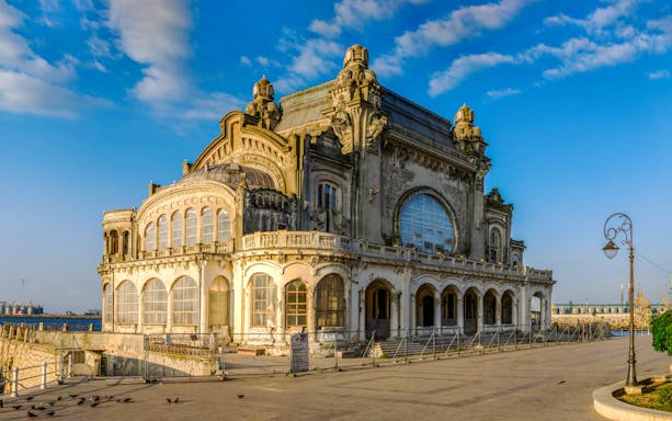 Constanta Casino on the Black Sea coast during a guided walking tour.