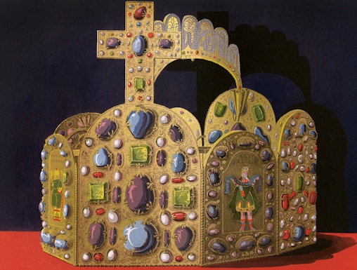 Imperial crown with jewels at the Imperial Carriage Museum, Vienna.