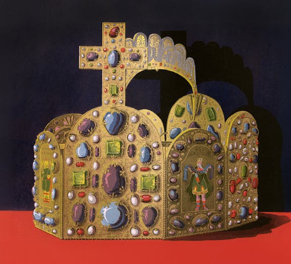 Imperial crown with jewels at the Imperial Carriage Museum, Vienna.