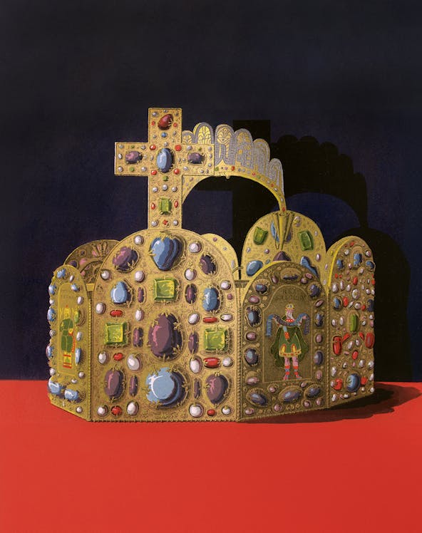 Imperial crown with jewels at the Imperial Carriage Museum, Vienna.