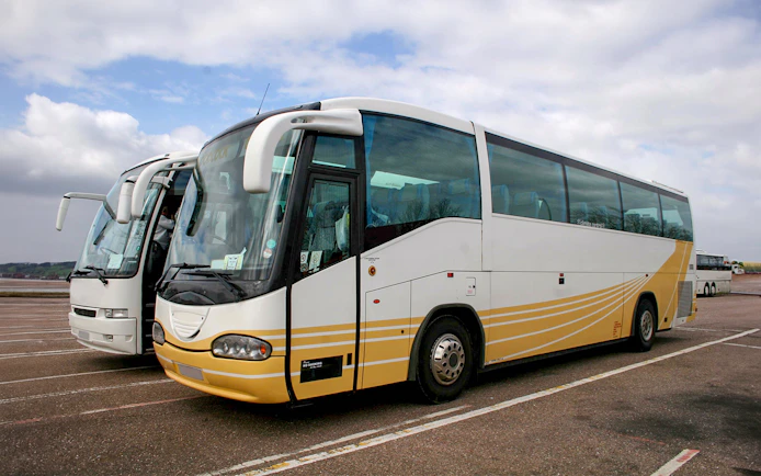 Bus for day trip to Puy du Fou park and return after show from Toledo.