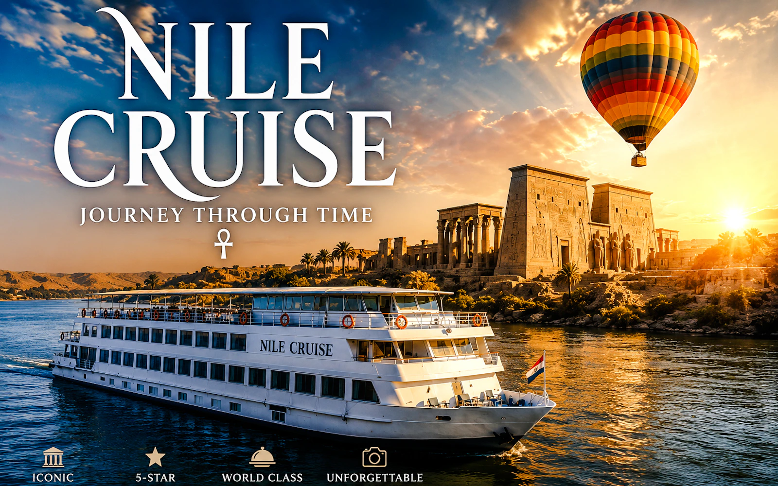 4-Day Nile Cruise from Aswan to Luxor with Abu Simbel and Luxor Hot Air Balloon