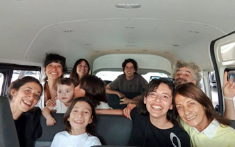 Group enjoying shuttle from Tocumen Airport to Panama City hotels.
