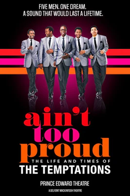 Ain't Too Proud musical poster featuring The Temptations in New York City.