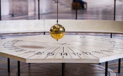 Foucault’s Pendulum swinging in Paris Pantheon.