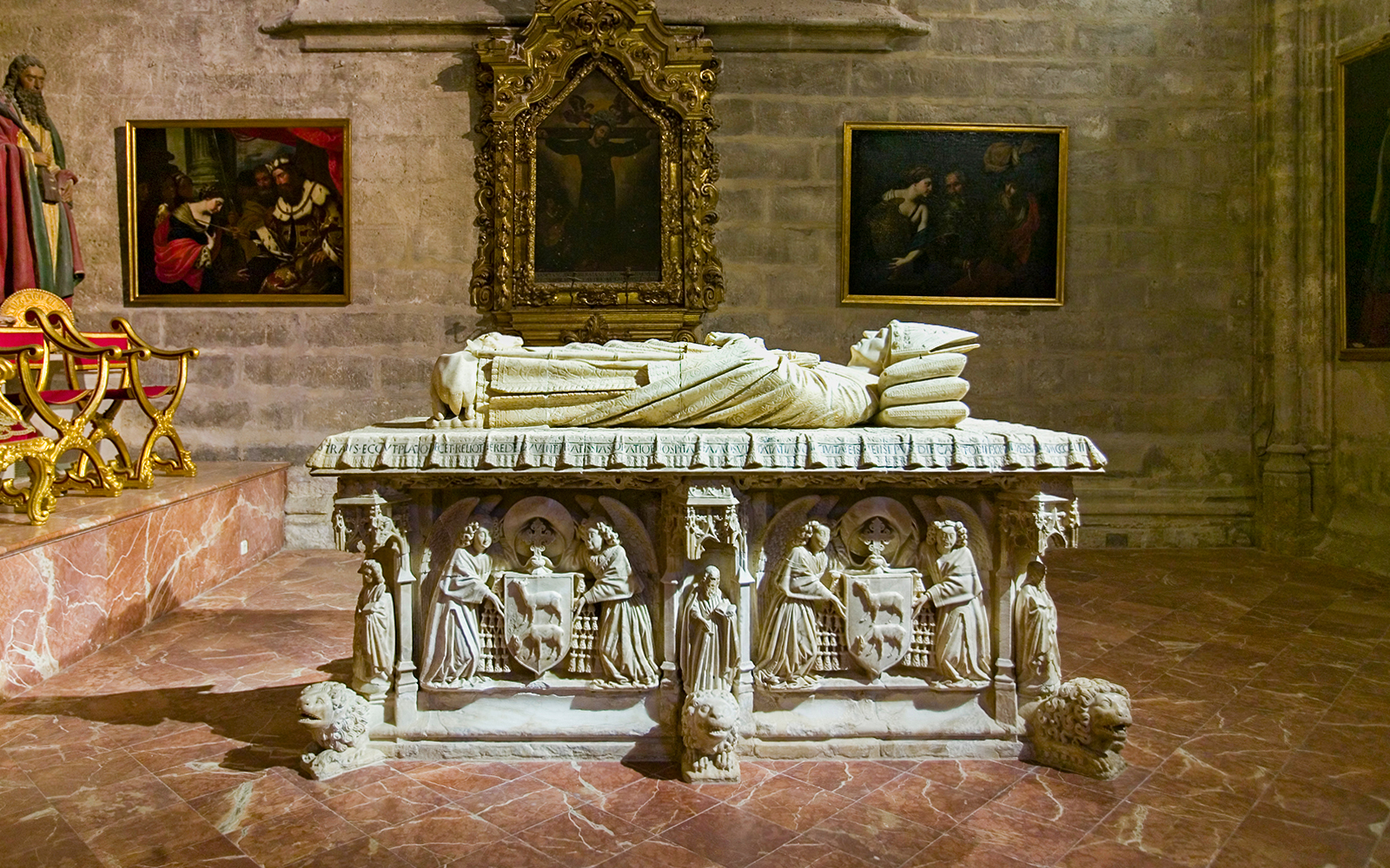 Tomb inside Seville Cathedral during the Skip-the-Line Guided Tour.