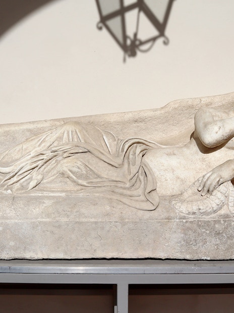 Reclining marble statue at Villa d’Este, Tivoli, Italy.