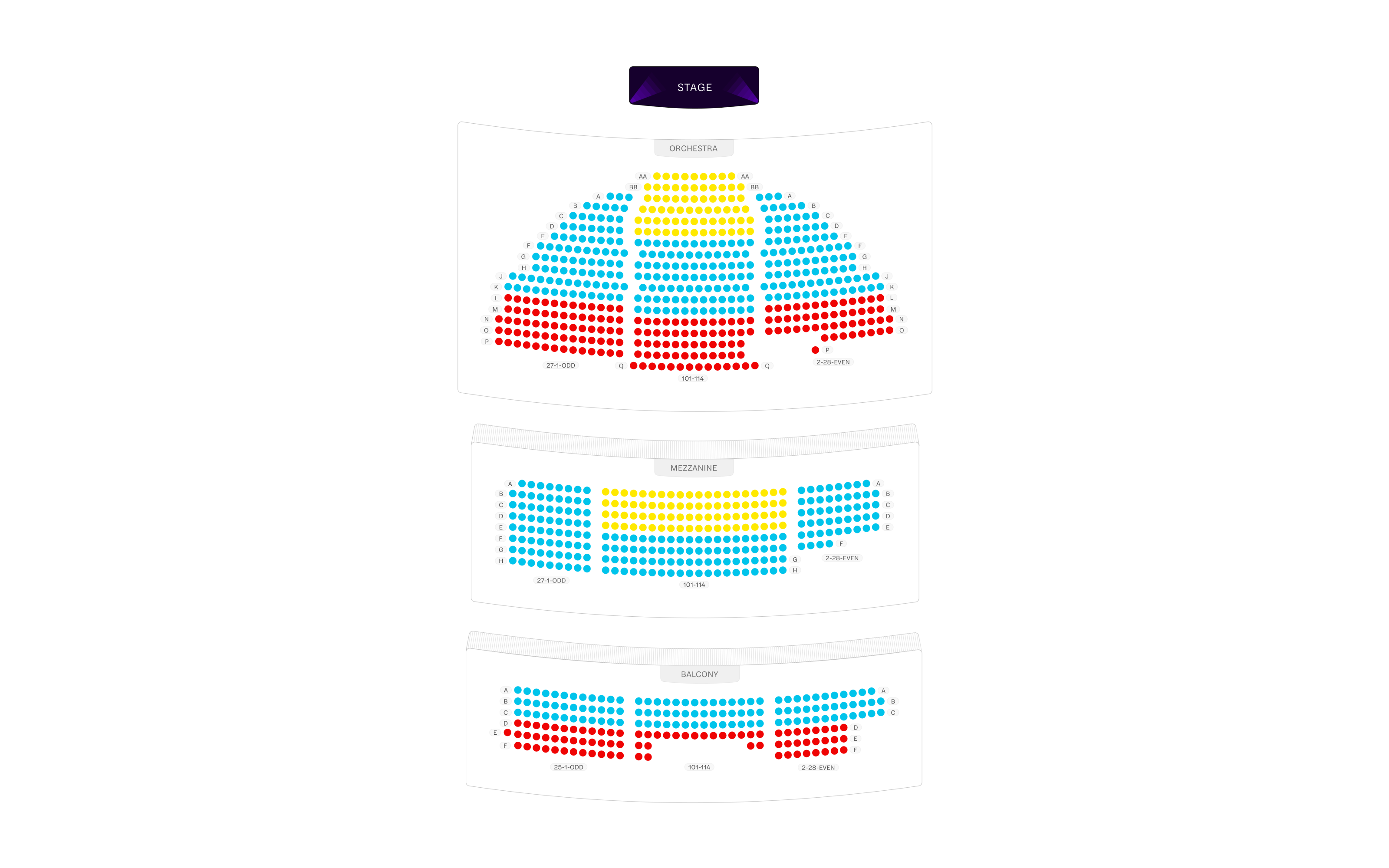 Belasco Theatre seating plan image