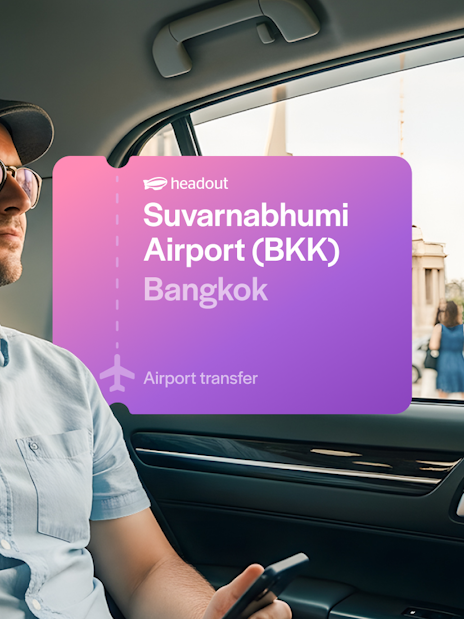 Private transfer passenger in car near Suvarnabhumi Airport, Bangkok.