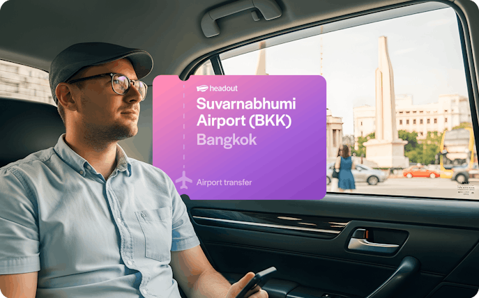 Private transfer passenger in car near Suvarnabhumi Airport, Bangkok.