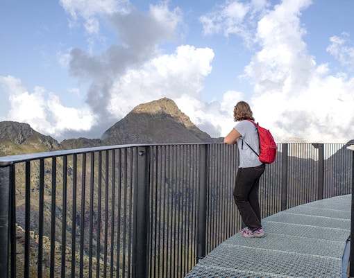 Tristaina Solar Viewpoint in Andorra with panoramic mountain views.