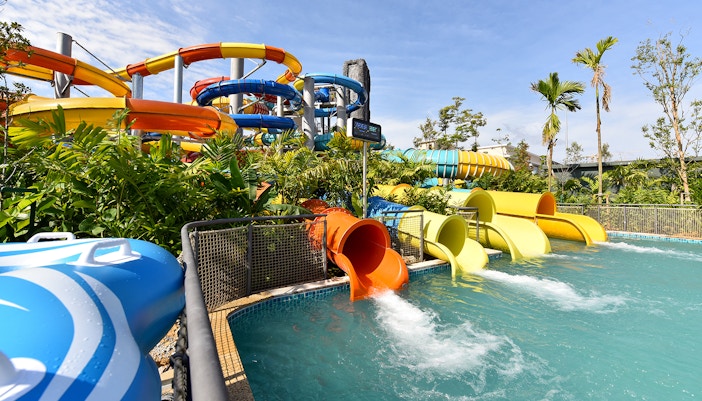 Water Park slides in SplashMania Waterpark at Gamuda Cove Selangor