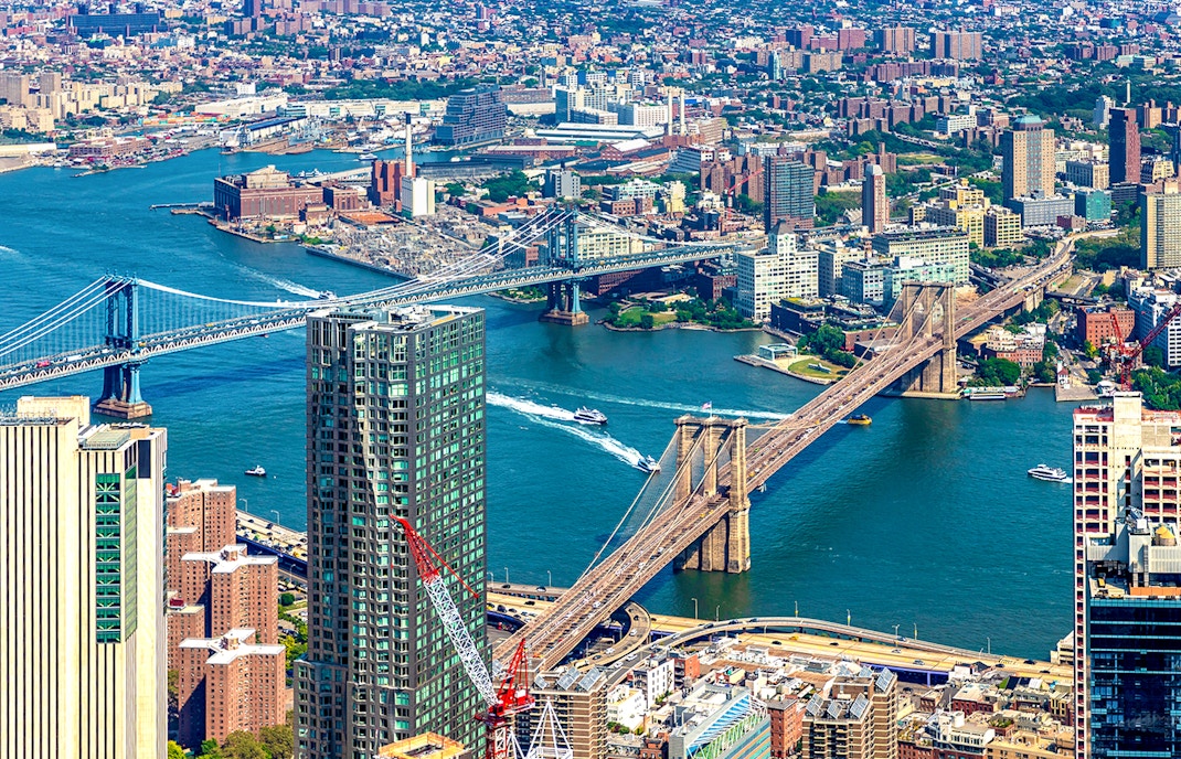 Aerial view of the Brooklyn Bridge