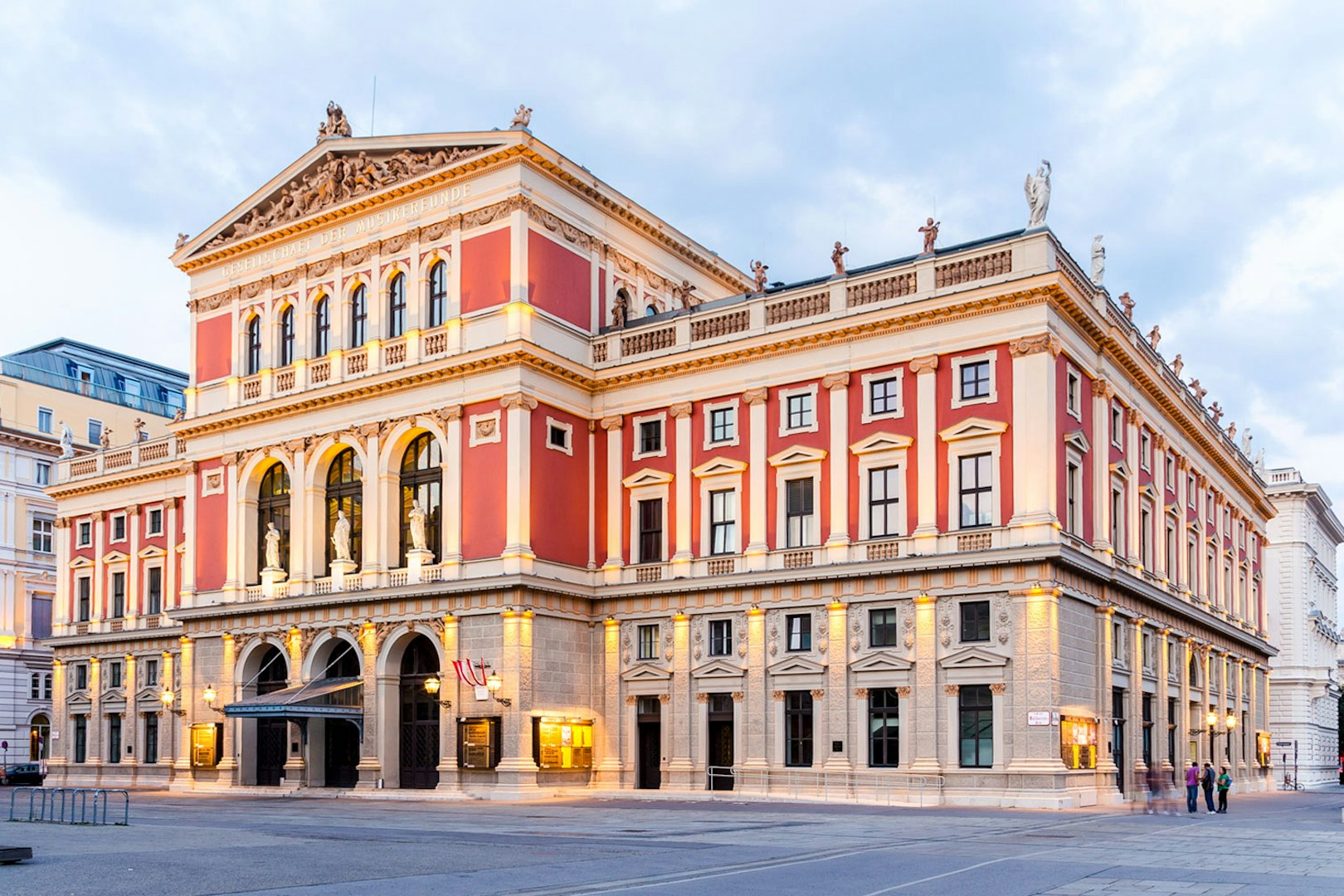 Musikverein Vienna exterior, venue for Mozart Orchestra Concert.
