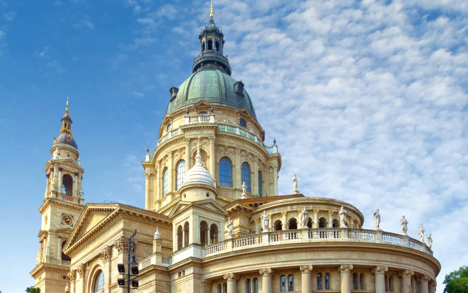 St. Stephen's Basilica dome and towers in Budapest, Hungary.