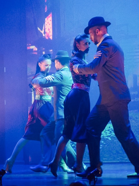 Dancers performing at Madero Tango Show in Buenos Aires.