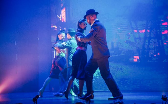 Dancers performing at Madero Tango Show in Buenos Aires.