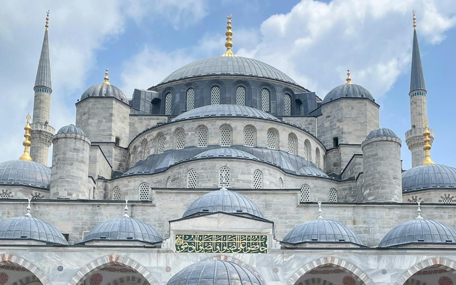 Blue Mosque domes and minarets in Istanbul, Turkey.