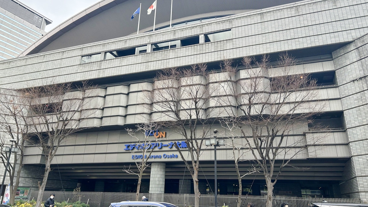 Edion Arena Osaka exterior, venue for sumo wrestling events.