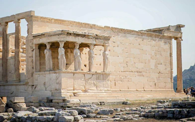 Erechtheion temple with Caryatids, Acropolis, Athens.