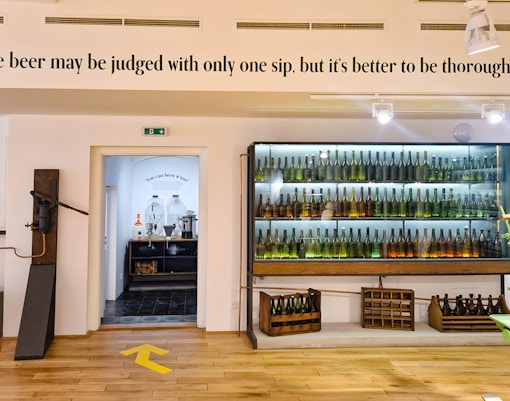Prague Beer Museum, showcasing historical brewing artifacts.