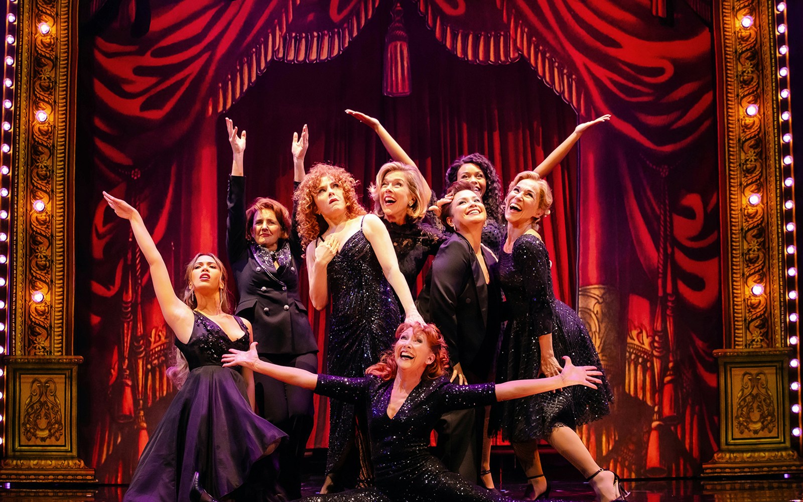 Performers on stage during Stephen Sondheim's Old Friends show.