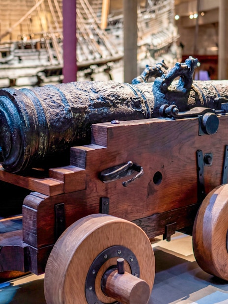 Canon display at Vasa Museum, Stockholm, Sweden.