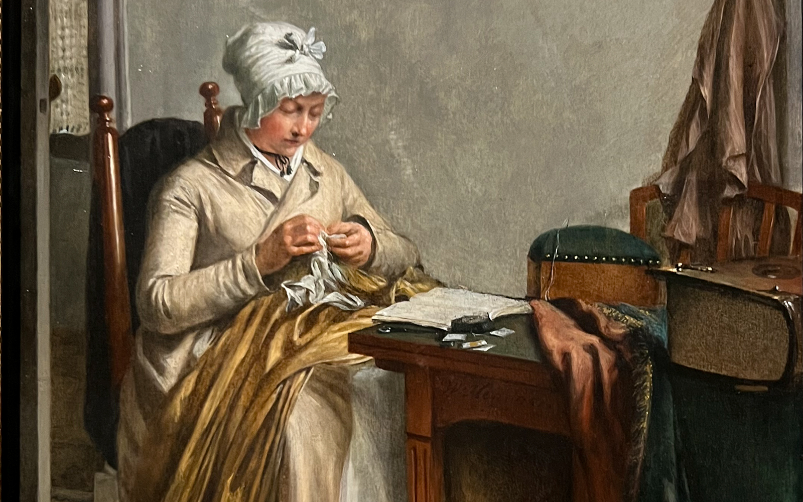 Interior with Woman Sewing by Hendriks at the Rijksmuseum