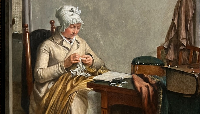 Interior with Woman Sewing by Hendriks at the Rijksmuseum