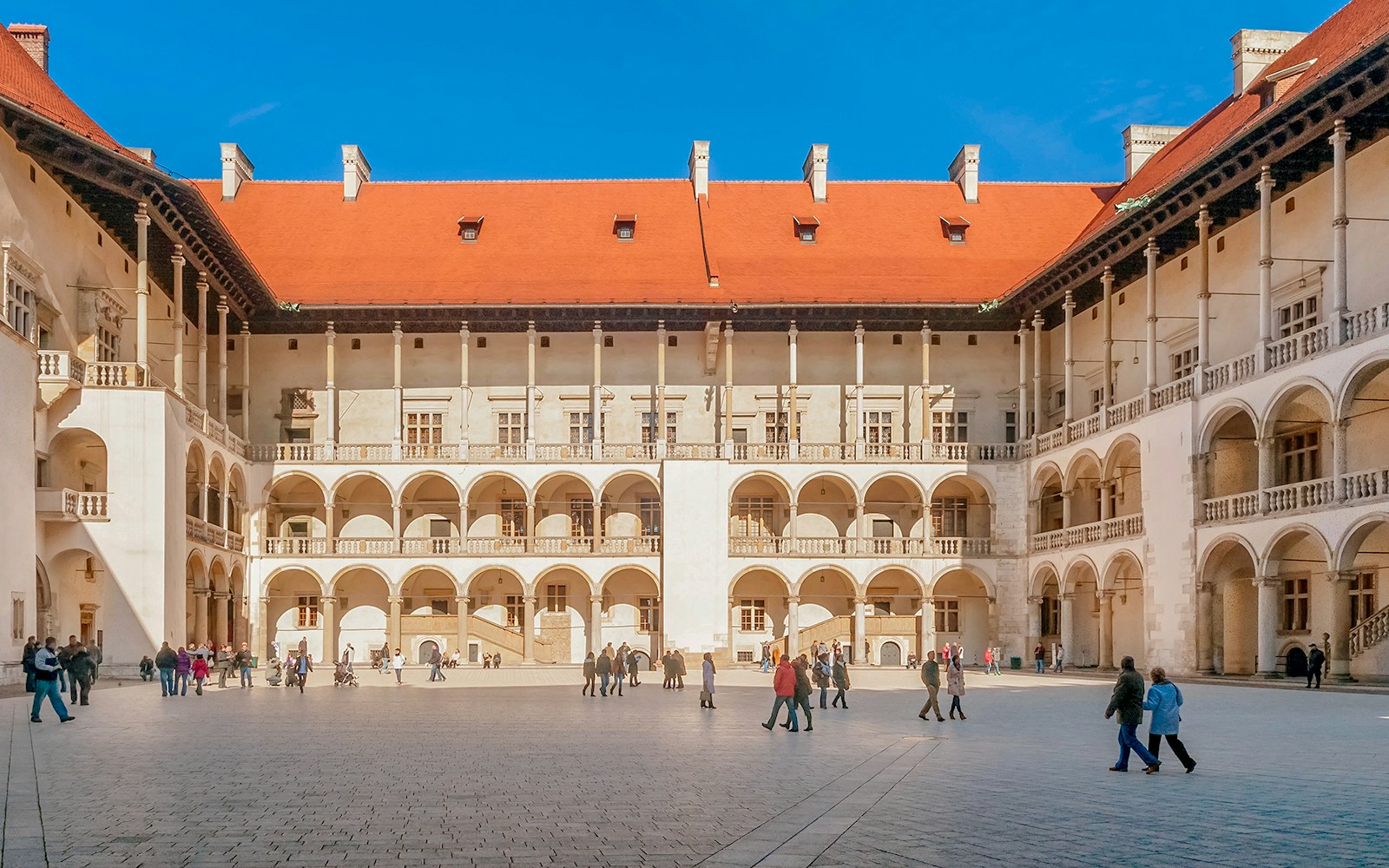 Courtyard with tiered arcades Wawel Castle