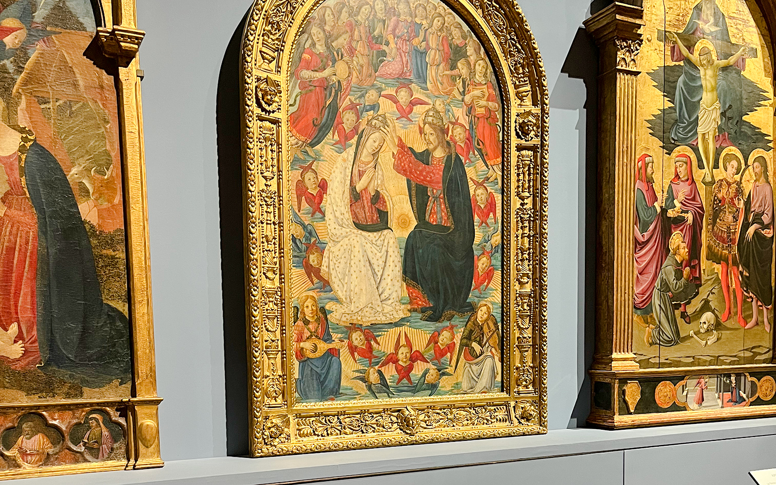 Coronation of the Virgin painting in Accademia Gallery, Florence.