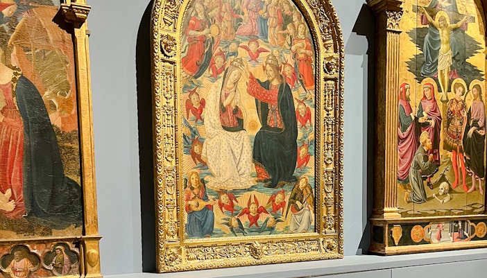 Coronation of the Virgin painting in Accademia Gallery, Florence.