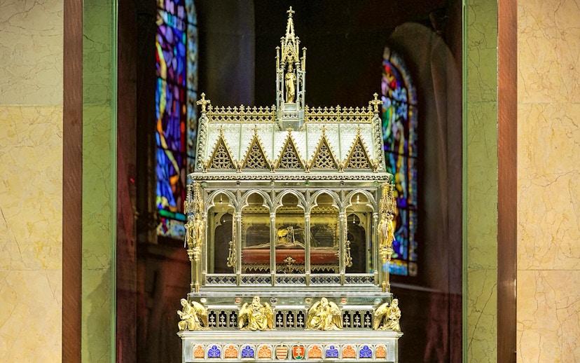 Reliquary of St. Stephen's hand inside St. Stephen's Basilica, Budapest.