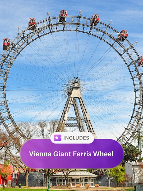 Vienna Giant Ferris Wheel in Prater Park on a sunny day.