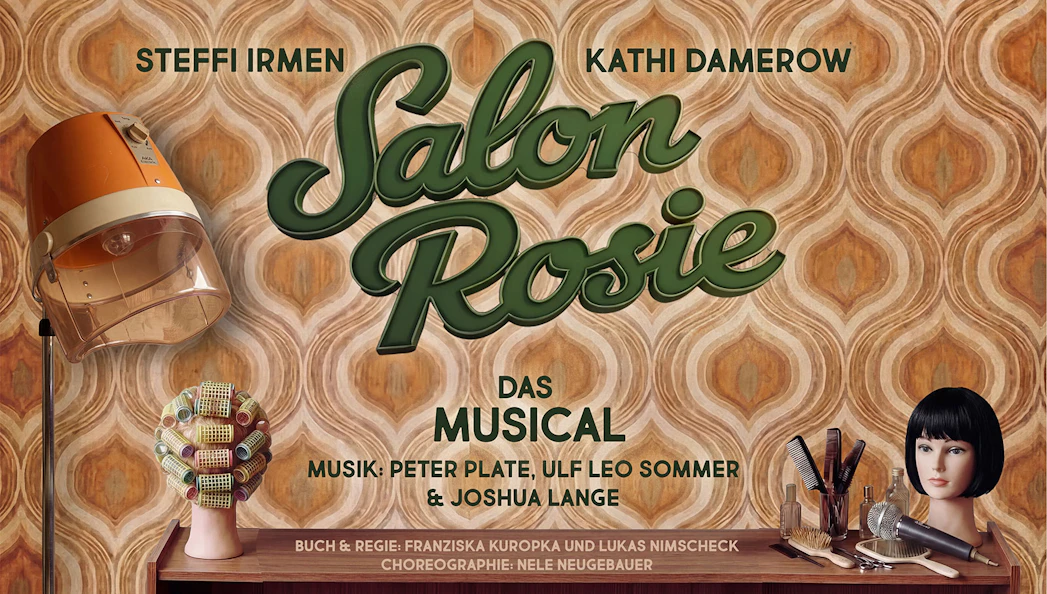 Salon Rosie musical poster with vintage salon decor, Berlin