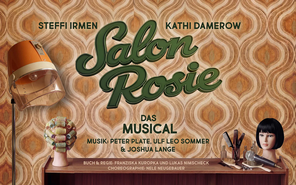 Salon Rosie musical poster with vintage salon decor, Berlin