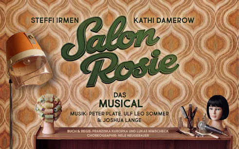 Salon Rosie musical poster with vintage salon decor, Berlin