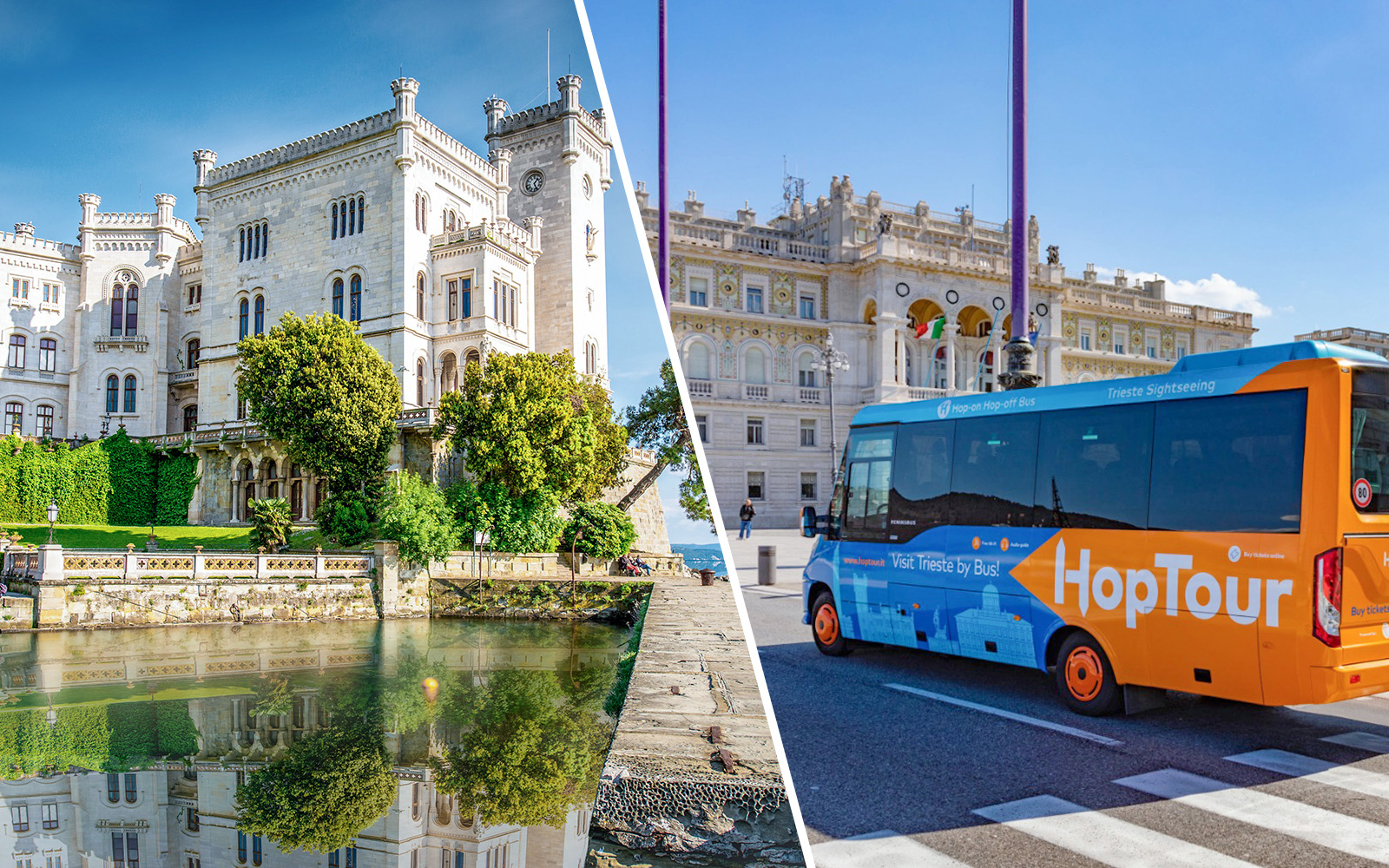 Miramare Castle overlooking the Gulf of Trieste on the Hoptour Trieste combo tour.