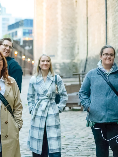 Group of tourists on a VIP Tower of London after-hours tour.